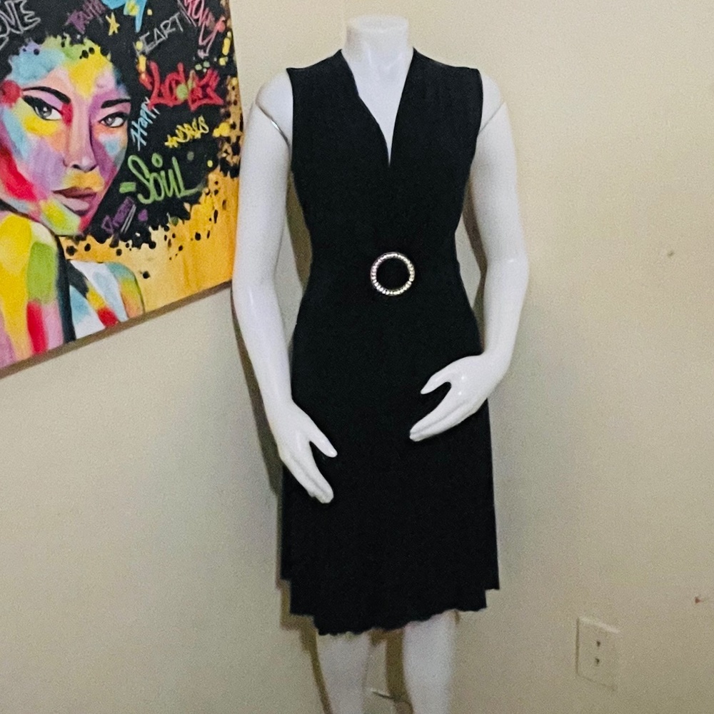 Satin Dress with diamond Broach